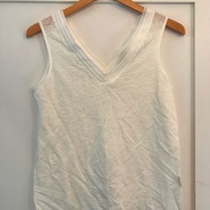 White Massimo Dutti tank top with collar detail